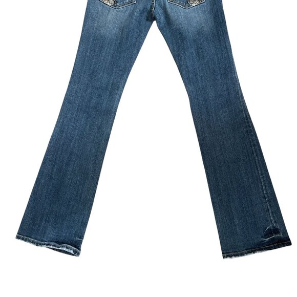 Miss Me JP4788G Bootcut Womens Jeans 28 33 Cross Embroidered Studded Blue - Picture 7 of 8